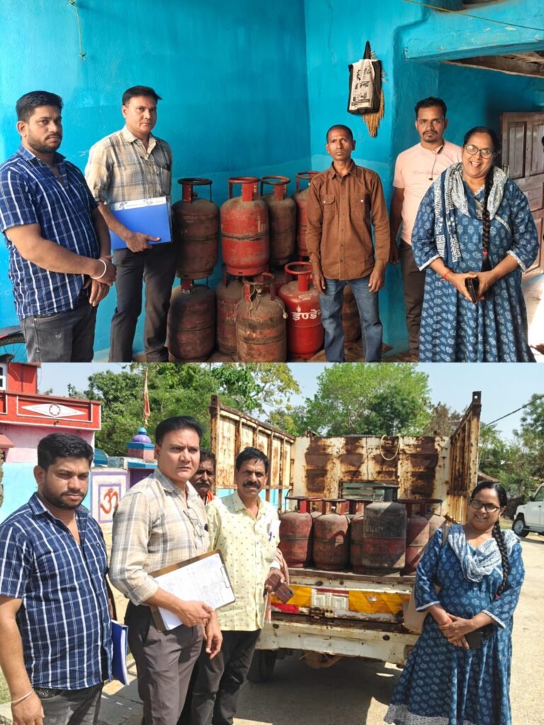 KORßA:-खाद्य विभाग की कार्रवाई : फरसवानी और बीरतराई में अनधिकृत गैस सिलेंडर भंडारण पकड़ा गया, कुल 20 सिलेंडर जप्त