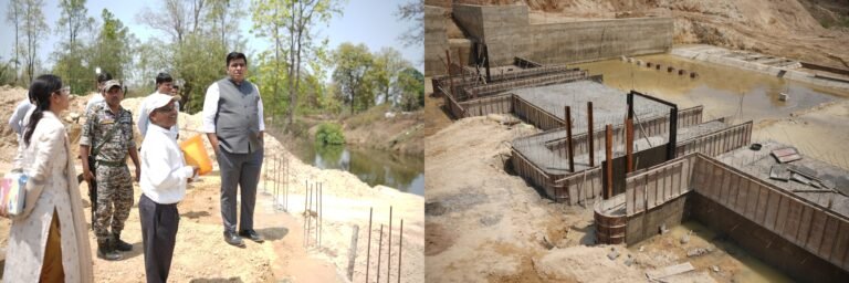 KORßA:-तेंदूभांठा में निर्माणाधीन एनिकट का कलेक्टर ने किया निरीक्षण….