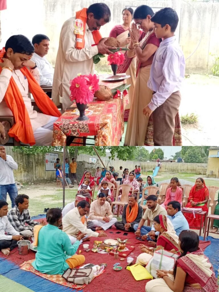 KORBA:-सरस्वती शिशु मंदिर, शिवनगर रूमगरा में माँ सरस्वती मंदिर निर्माण के लिए भूमि पूजन संपन्न….रथ यात्रा के शुभ अवसर पर वैदिक मंत्रोच्चार के बीच हुआ भूमि पूजन..पार्षद, नरेंद्र देवांगन