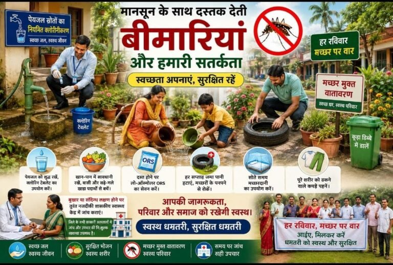 रायपुर : मानसून के साथ दस्तक देती बीमारियां और हमारी सतर्कता…..