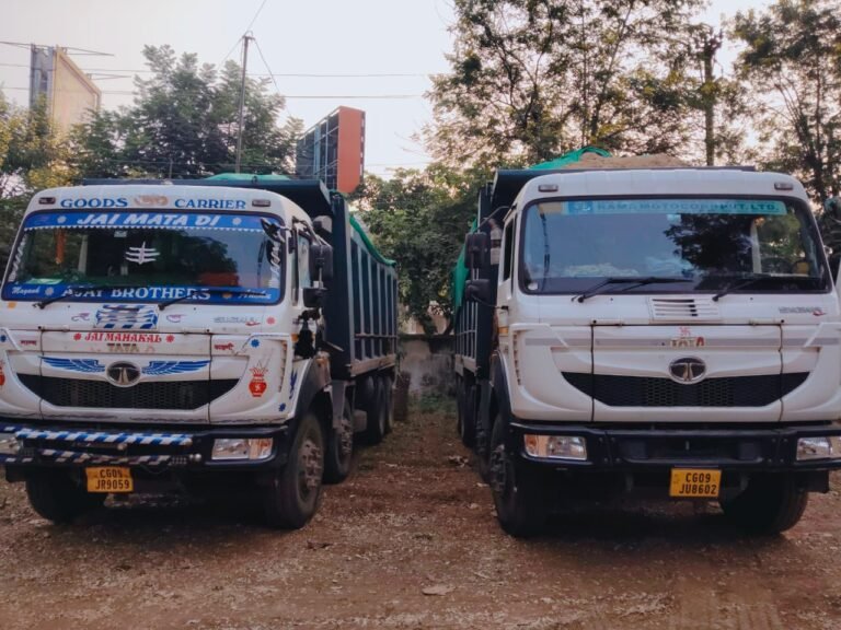 रायपुर :-अवैध रेत परिवहन पर सख्त कार्रवाई, बेमेतरा में 6 हाइवा वाहन जब्त